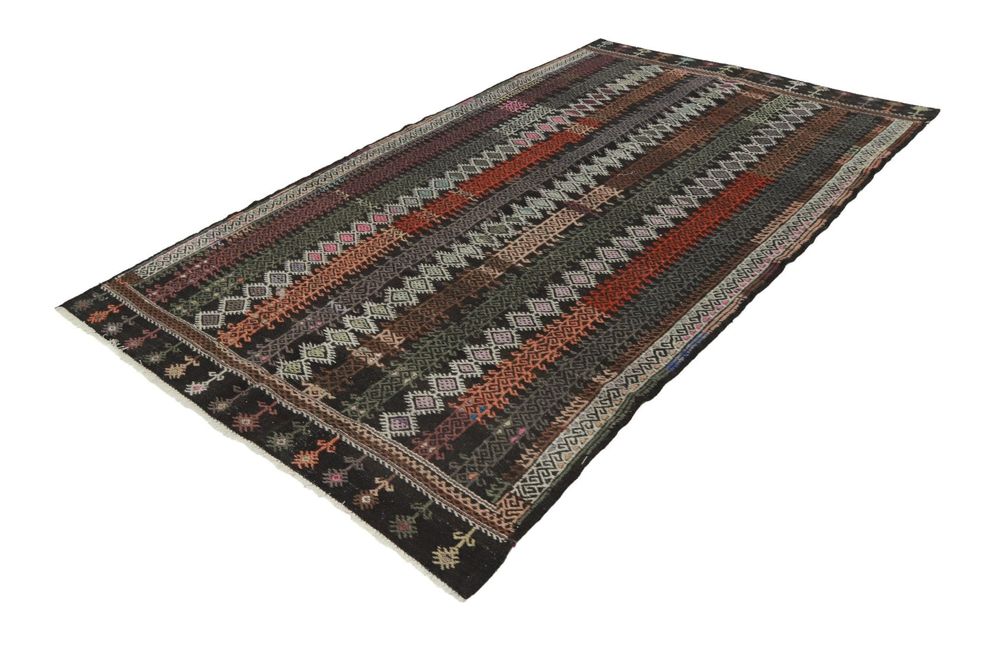 Turkish Vintage Area Handmade Unique Old Floor One of a kind Primitive Living room Turkey Anatolia Fine 6x9 Kilim Rug ,8165