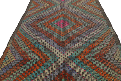 7x11 Bohemian Turkish Area Vintage Floor Handmade Antique Old One of a kind Eclectic Kilim Rug, 8143