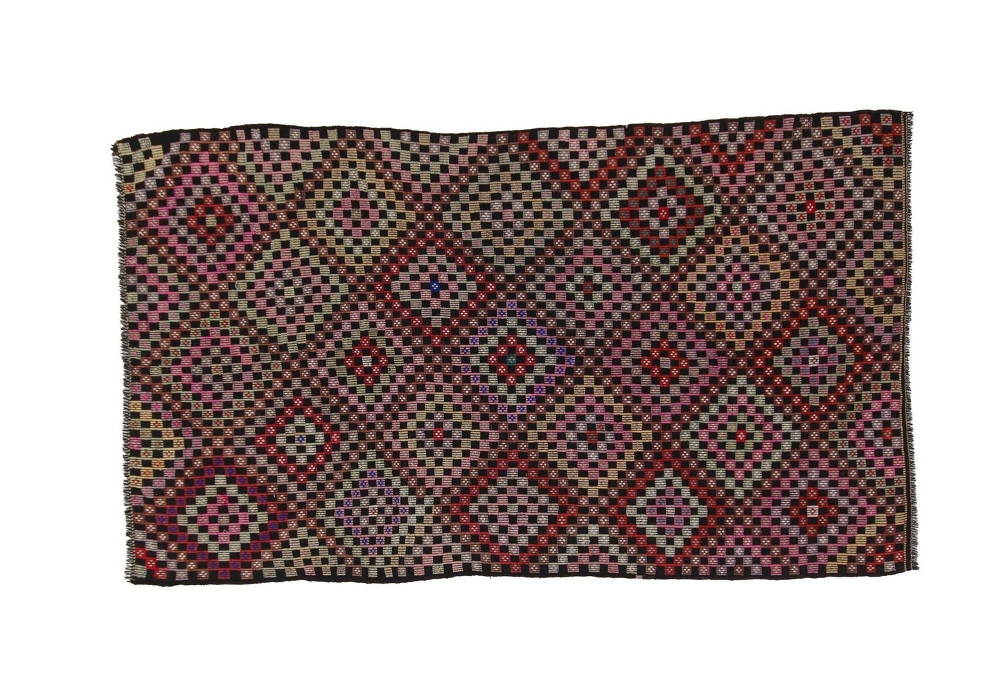 7x10 Vintage Floor Anatolia Colorful Old Antique Wool Turkish Oriental Kilim Rug, 8163