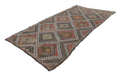Farmhouse decor Plaid Kilim rug, Area Geometric Floor rug, Turkey rug ,Fine rug, Faded rug ,Muted rug ,Bedroom rug, Kilim rug 6x10 ,8128