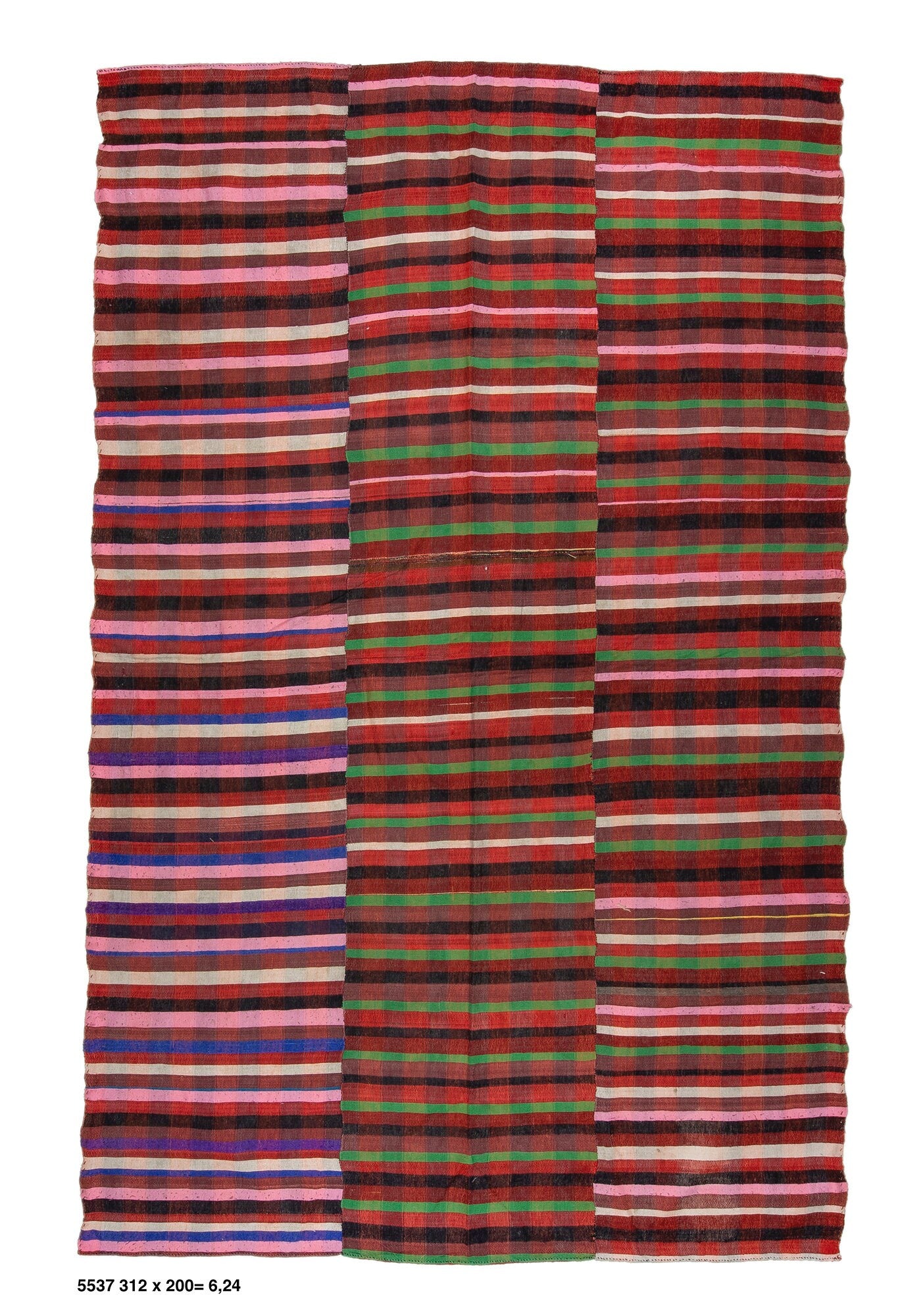 Boho Kilim Rug, 7x10 Kilim rug, 7x10 İndoor Plaid Rectangle Rug,Handmade Vintage Turkish Kilim Rug, 5537