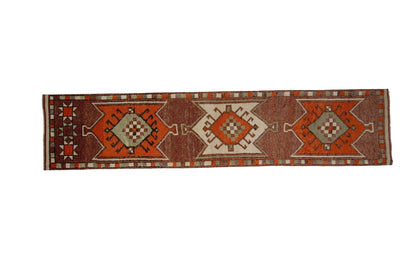 3x13 Runner rug,Oushak runner,Turkish runner,Vintage runner,One of a kind rug,Herki runner,Hallway Handmade Decorative Rug,7777