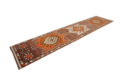 3x13 Runner rug,Oushak runner,Turkish runner,Vintage runner,One of a kind rug,Herki runner,Hallway Handmade Decorative Rug,7777
