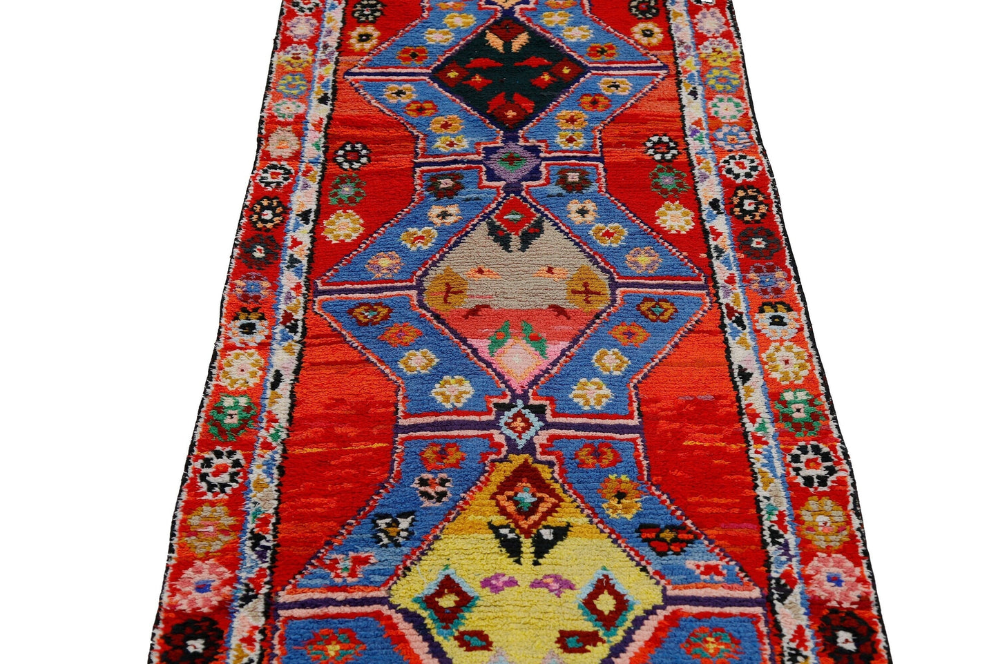 3x9 Turkish Runner Rug, Vintage runner ,Oushak Carpet Runner Rug, Coastal decor, Hallway runner ,Geometric rug, Kitchen rug, 7719