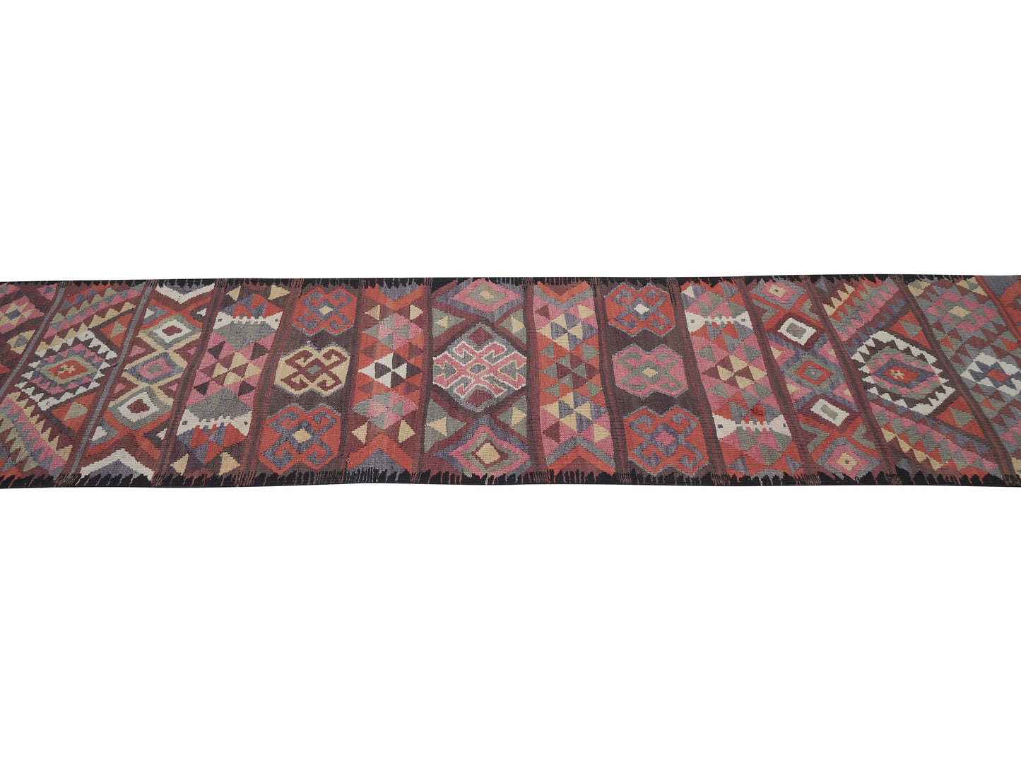 Handmade Antique Runner Rug, Oushak Vintage Runner Rug, Turkish Eclectic Runner Rug, Anatolia Rug, Bohemian Rug, Runner Rug 3x10, 11408