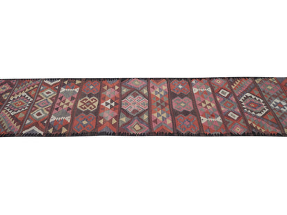 Handmade Antique Runner Rug, Oushak Vintage Runner Rug, Turkish Eclectic Runner Rug, Anatolia Rug, Bohemian Rug, Runner Rug 3x10, 11408